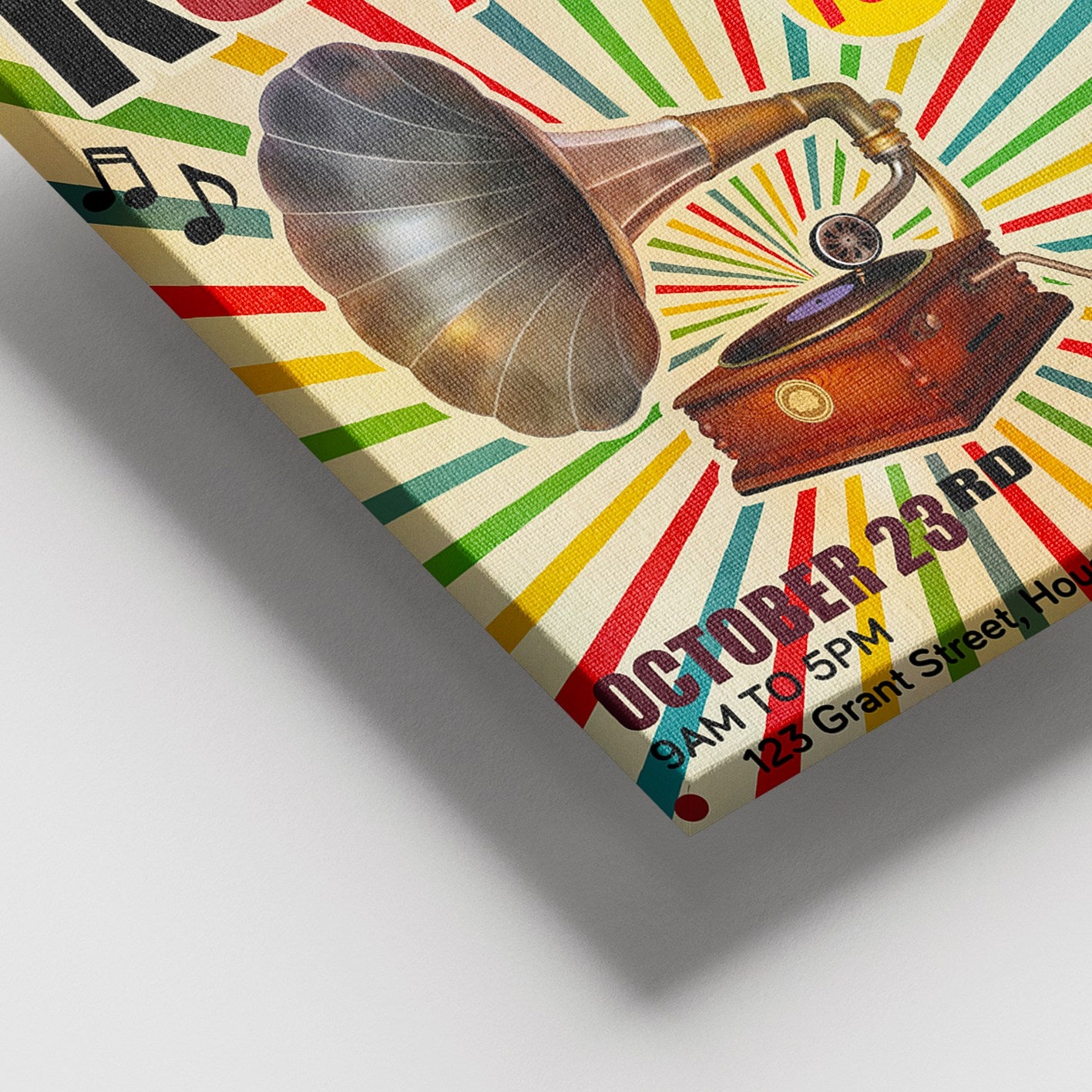 Tela Decorativa em Canvas Multicolor com Moldura de Madeira 100x140 cm