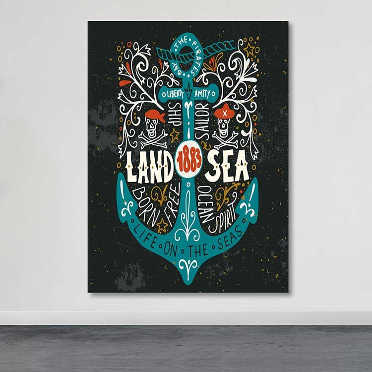 Quadro Decorativo em Tela Multicolor, 100% Canvas, Moldura de Madeira (3–4 cm), 100x140 cm