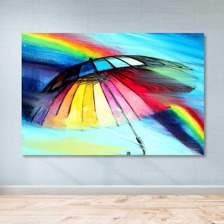 Quadro Decorativo em Tela 100% Canvas, Multicolor, 100x140 cm, Moldura de Madeira 3–4 cm