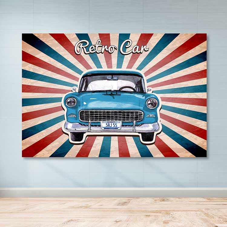 Quadro em Tela Decorativa Multicolor com Moldura de Madeira (3–4 cm) — 100x140 cm