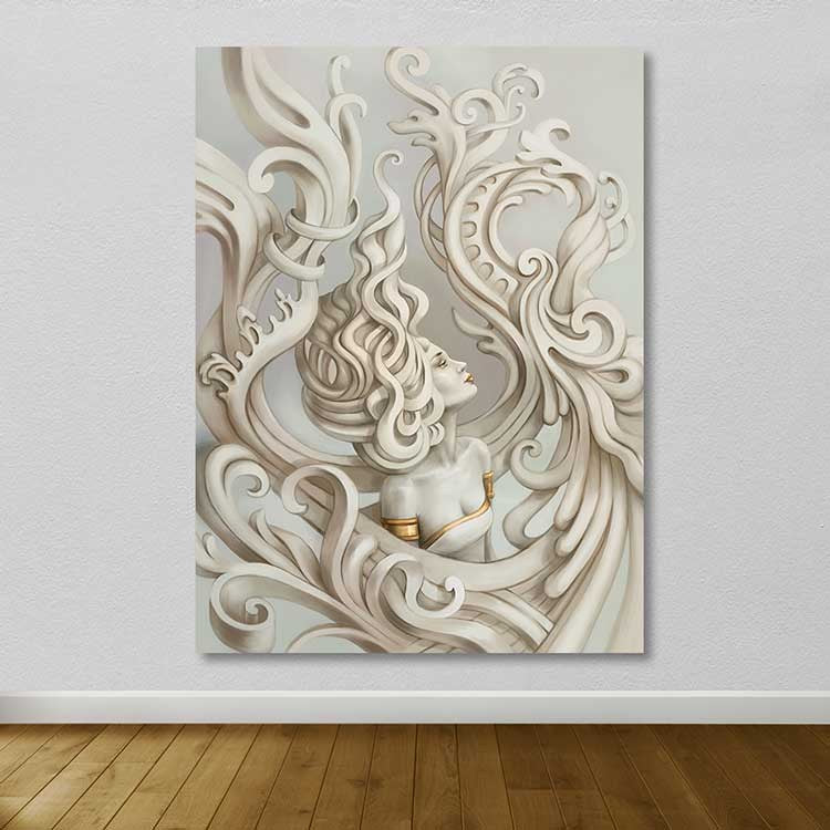 Quadro em Tela Decorativo Multicolor 100x140 cm com Moldura de Madeira (3–4 cm) – DEV02999100140