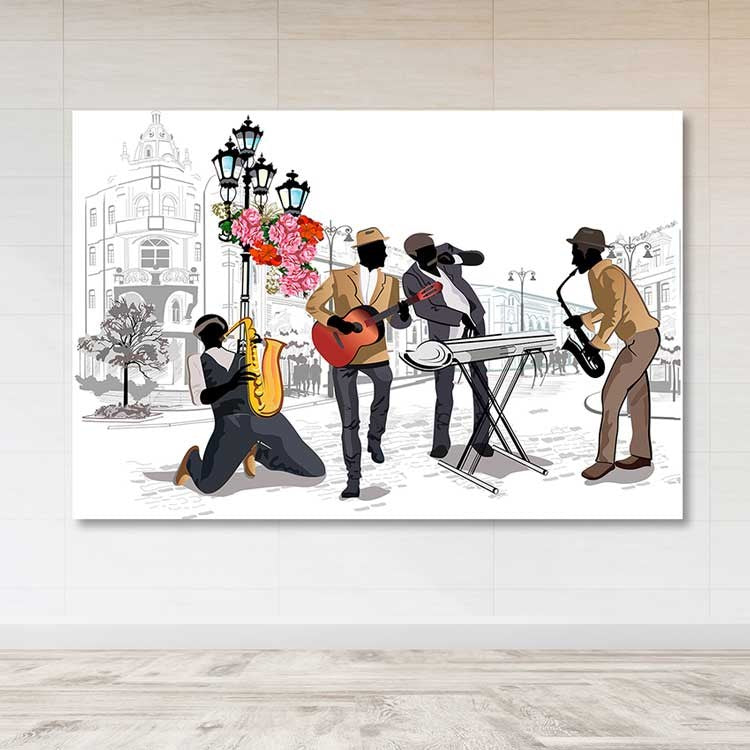 Quadro Decorativo em Tela Multicolor 100x140 cm com Moldura de Madeira (3–4 cm)