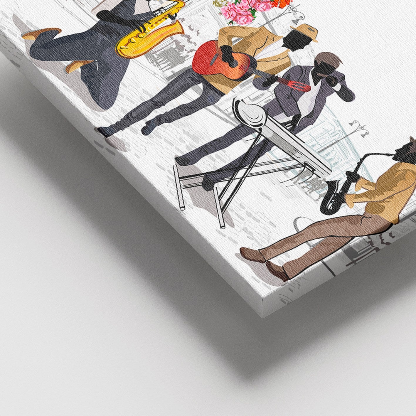 Quadro Decorativo em Tela Multicolor 100x140 cm com Moldura de Madeira (3–4 cm)