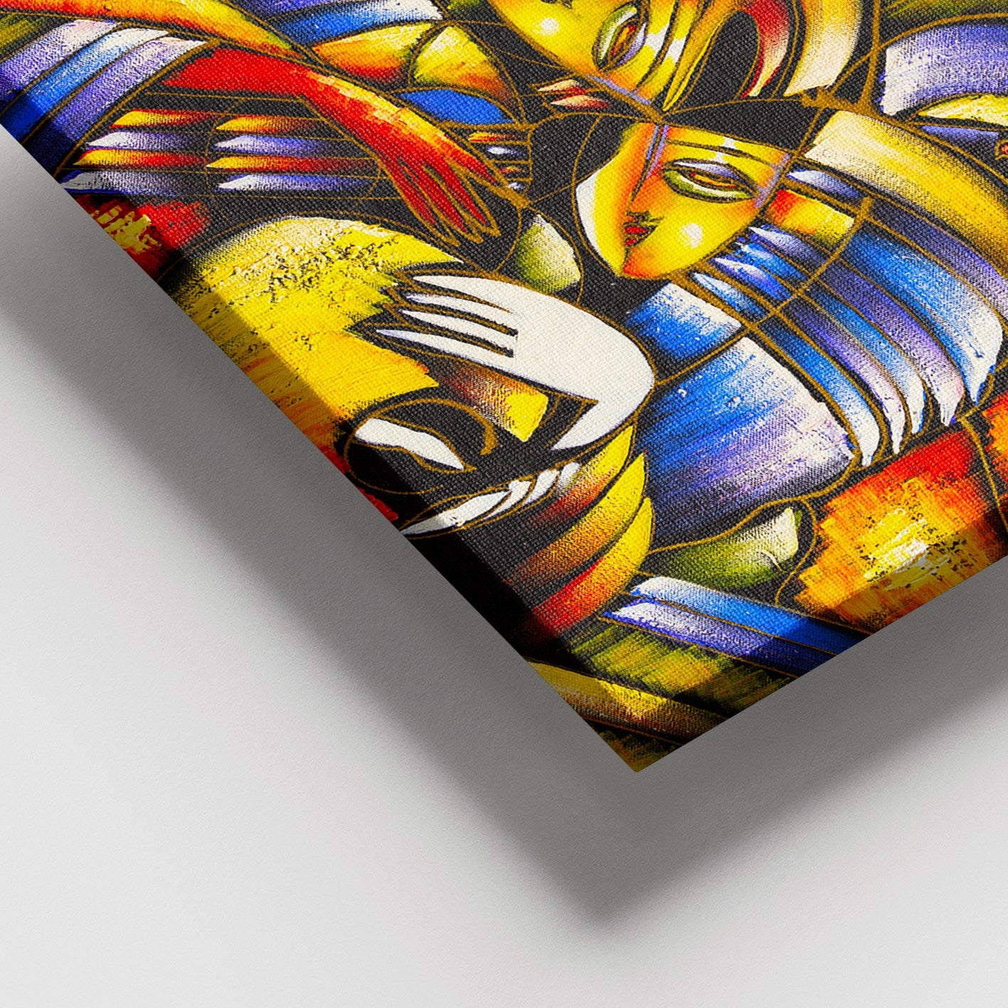 Quadro em Tela Decorativa Multicolor 100x140 cm — 100% Tela, Moldura de Madeira 3–4 cm