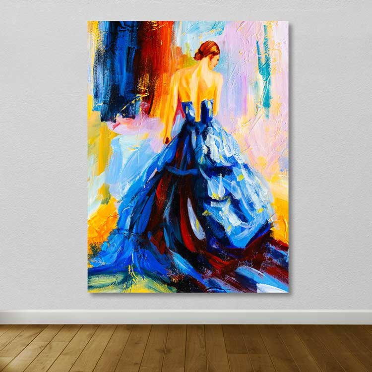 Quadro em Tela Decorativa Multicolor 100x140 cm (100% Canvas) com Moldura de Madeira 3-4 cm