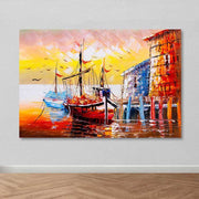 Quadro Decorativo em Tela Multicolor 100 x 140 cm com Moldura de Madeira (3–4 cm) – 100% Tela