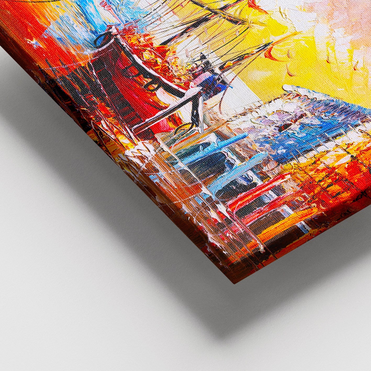 Quadro Decorativo em Tela Multicolor 100 x 140 cm com Moldura de Madeira (3–4 cm) – 100% Tela