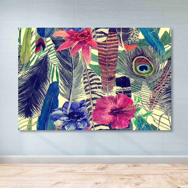 Quadro Decorativo em Tela Multicolor 100x140 cm, 100% Canvas, Moldura de Madeira 3–4 cm