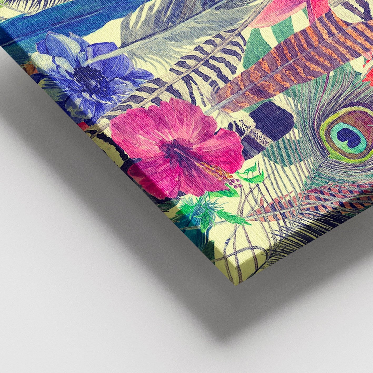 Quadro Decorativo em Tela Multicolor 100x140 cm, 100% Canvas, Moldura de Madeira 3–4 cm