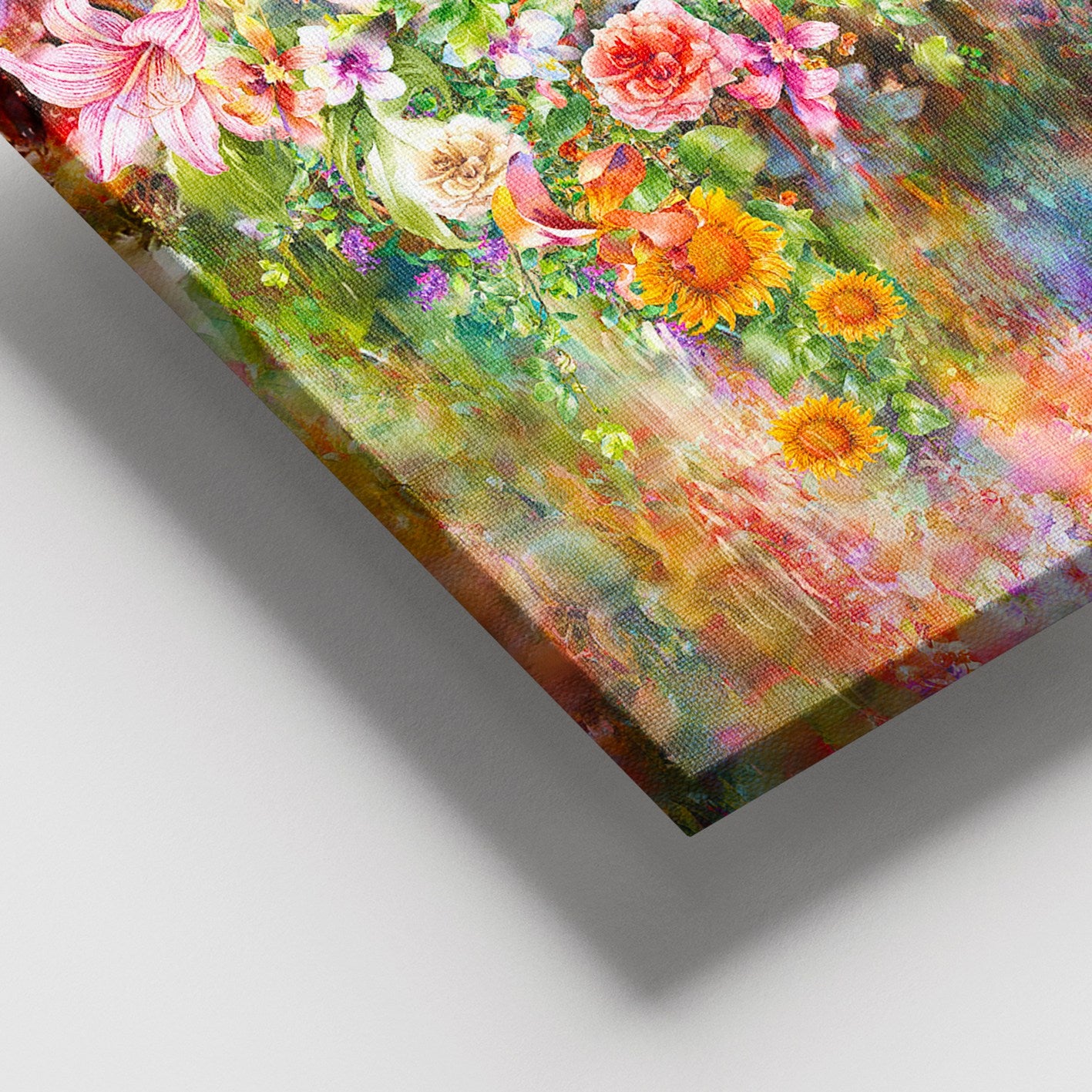 Quadro em Tela Decorativo Multicolor 100x140 cm com Moldura de Madeira (3–4 cm)