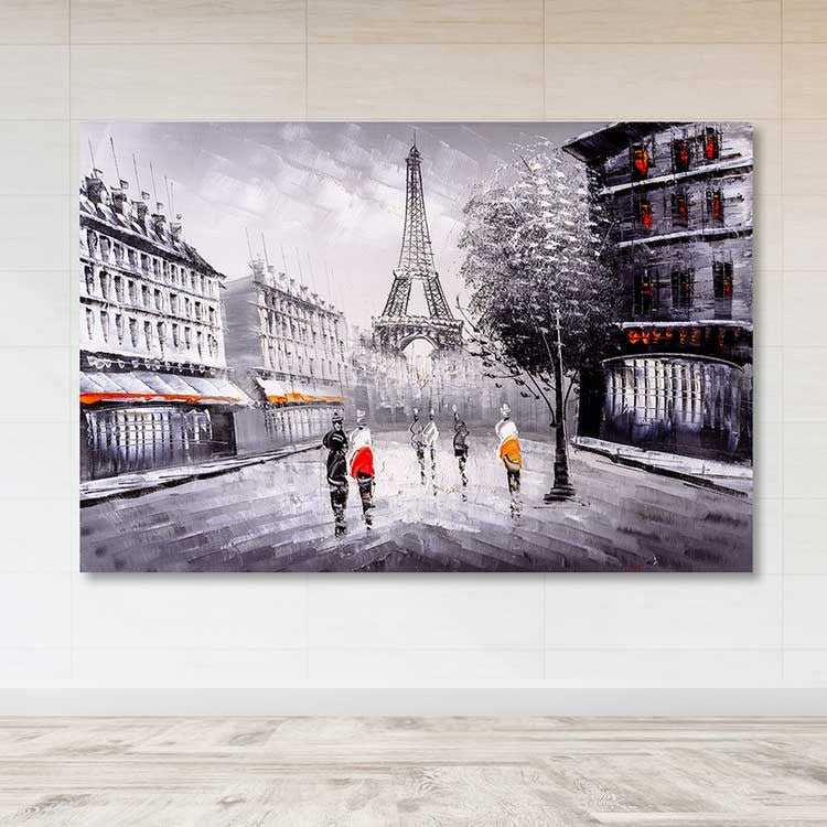 Quadro em Tela Decorativa Multicolor 100x140 cm com Moldura de Madeira (3–4 cm)