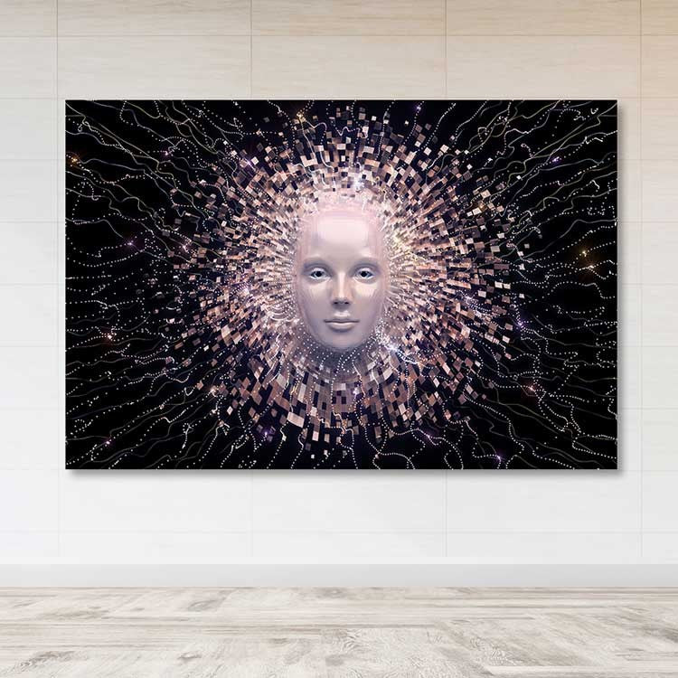 Tela Decorativa em Canvas Multicolor 100x140 cm com Moldura de Madeira (3–4 cm)