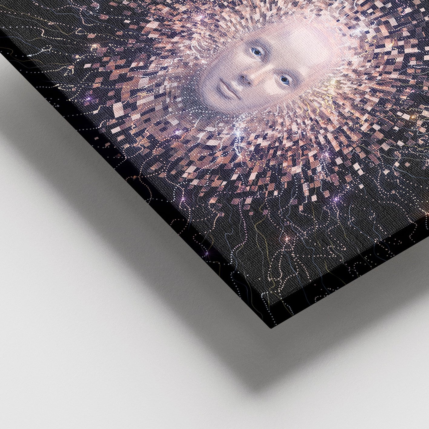 Tela Decorativa em Canvas Multicolor 100x140 cm com Moldura de Madeira (3–4 cm)