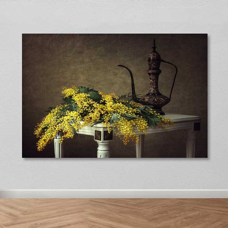 Quadro em Tela Decorativa Multicolor 100 x 140 cm com Moldura de Madeira (Espessura 3–4 cm)