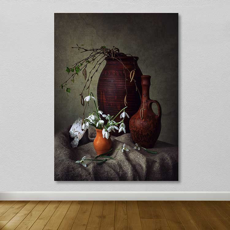 Quadro em Tela Decorativo Multicolor 100x140 cm — 100% Tela, Moldura de Madeira (3–4 cm)