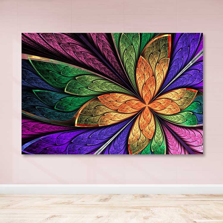 Tela Decorativa em Canvas Multicolor com Moldura de Madeira (3–4 cm) – 100 x 140 cm