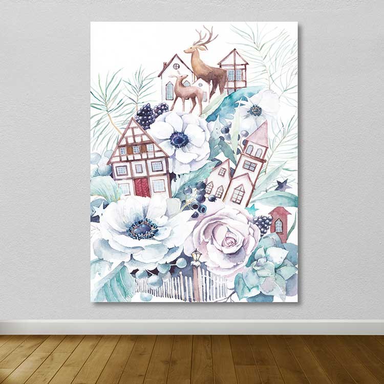 Tela Decorativa em Canvas 100% 100x140 cm com Moldura de Madeira (3–4 cm) – Multicolor