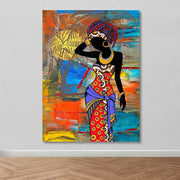 Quadro Decorativo em Tela 100% Canvas Multicolor 100x140 cm com Moldura de Madeira (3–4 cm)