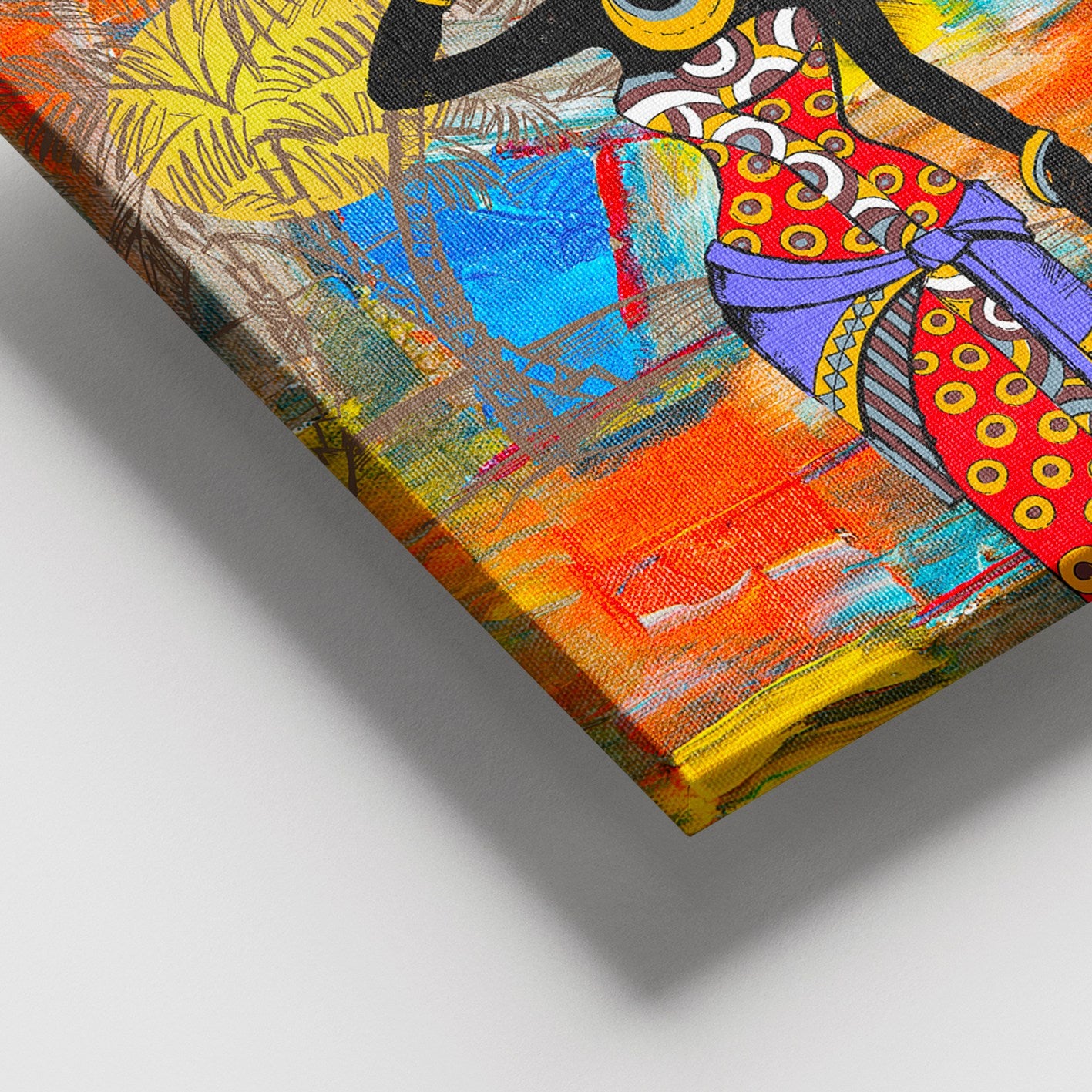 Quadro Decorativo em Tela 100% Canvas Multicolor 100x140 cm com Moldura de Madeira (3–4 cm)