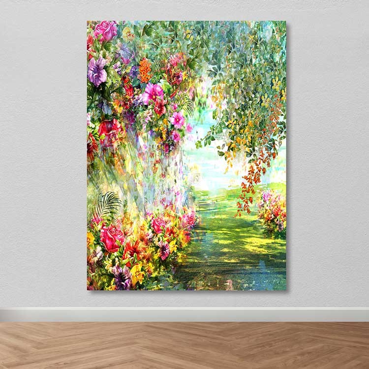 Quadro Decorativo Multicolor em Tela Canvas 100% com Moldura de Madeira 100x140 cm