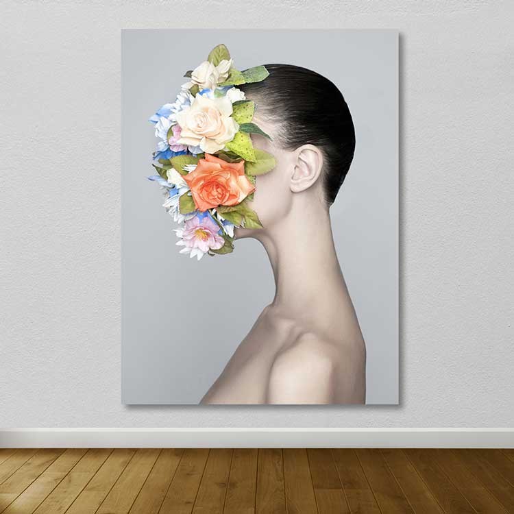 Quadro em Tela Decorativo Multicolor 100x140 cm com Moldura de Madeira (3–4 cm)