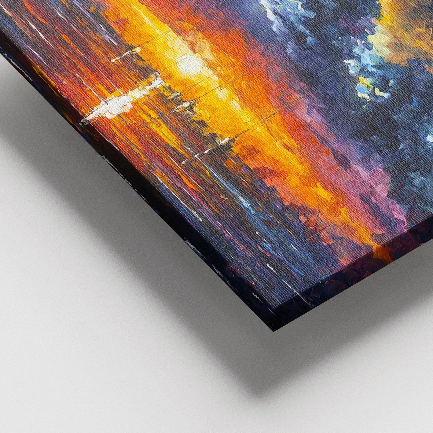 Quadro Decorativo em Tela Multicolorido 100x140 cm com Moldura de Madeira (3–4 cm)