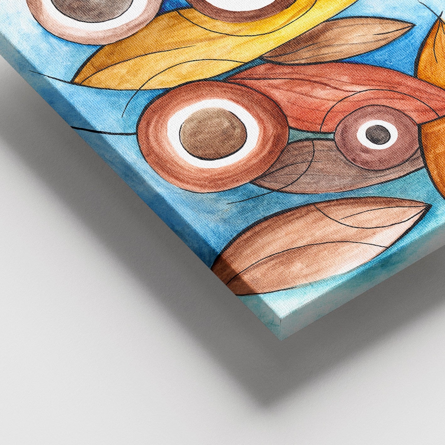 Quadro em Tela Decorativo Multicolor 100x140 cm com Moldura de Madeira (3–4 cm), 100% Tela