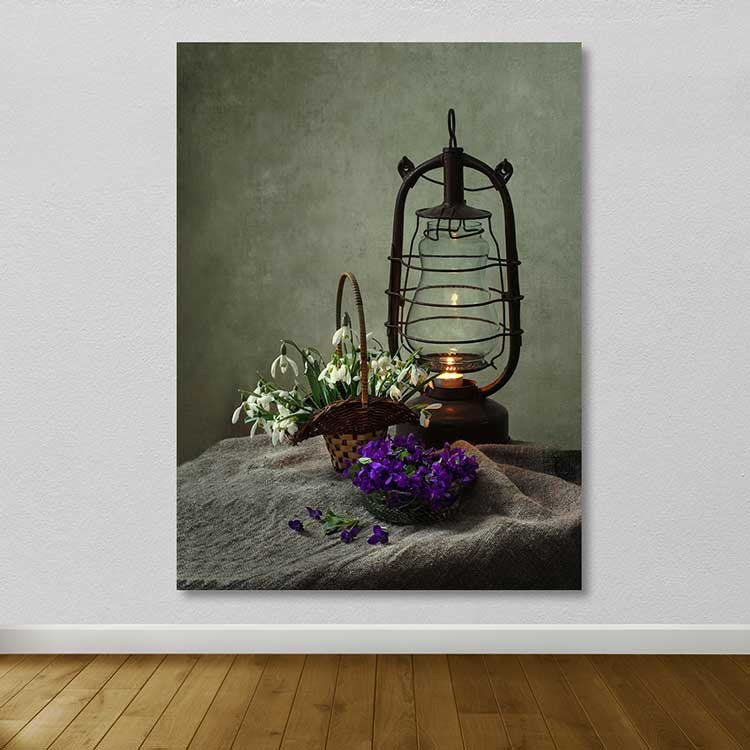 Tela Canvas Decorativa Multicolor 100x140 cm com Moldura de Madeira (3–4 cm)