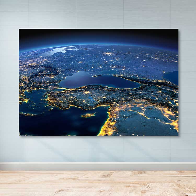 Quadro em Tela Multicolorido em Canvas 100% com Moldura de Madeira 3–4 cm (100 x 140 cm)