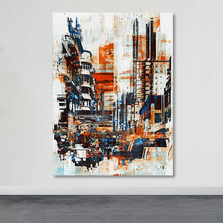 Tela Decorativa Multicolor 100x140 cm | Canvas 100% com Moldura de Madeira (3–4 cm)