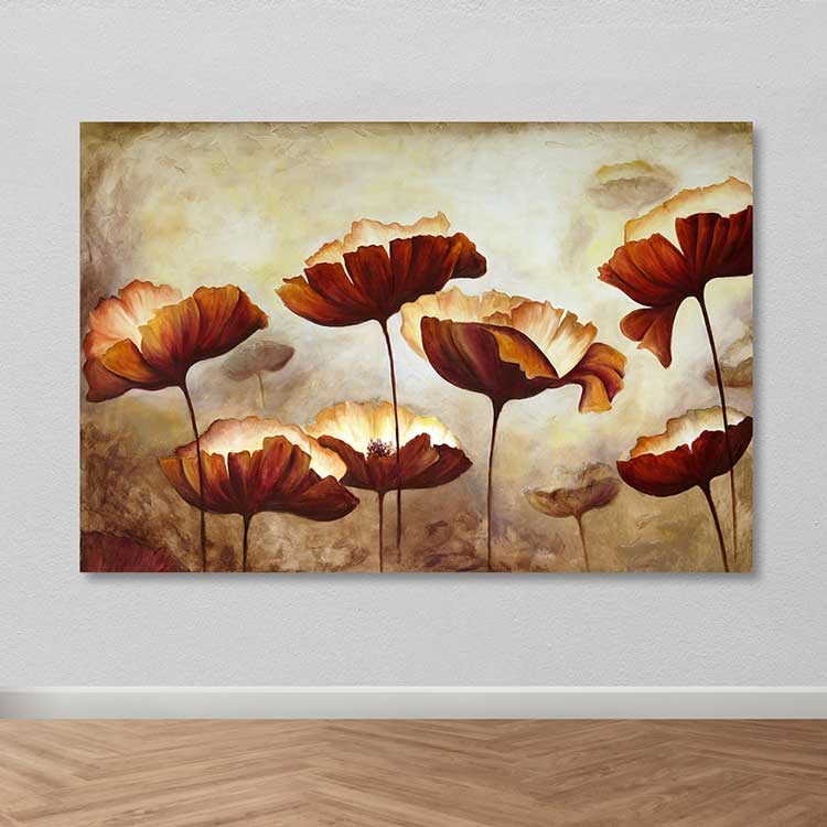 Quadro em Tela Decorativa Multicolor 100x140 cm com Moldura de Madeira