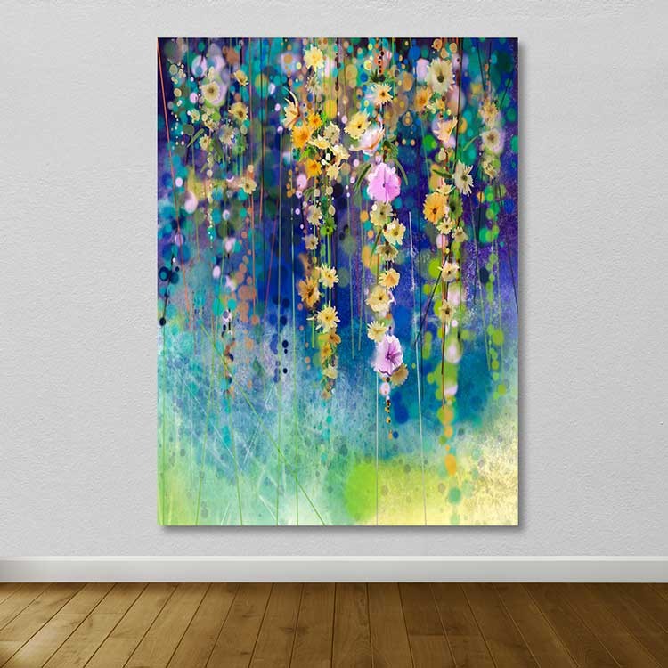 Quadro Tela Decorativa Multicolor 100x140 cm com Moldura de Madeira 3–4 cm