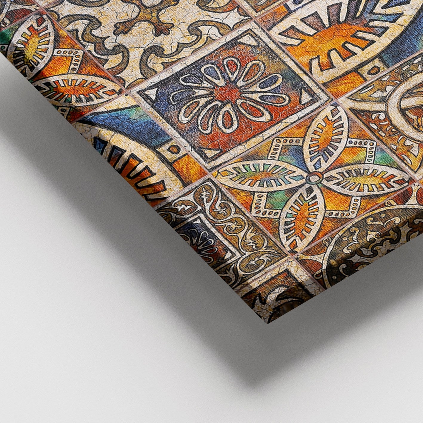 Quadro em Tela Decorativa Multicolor 100x140 cm com Moldura de Madeira (3–4 cm)