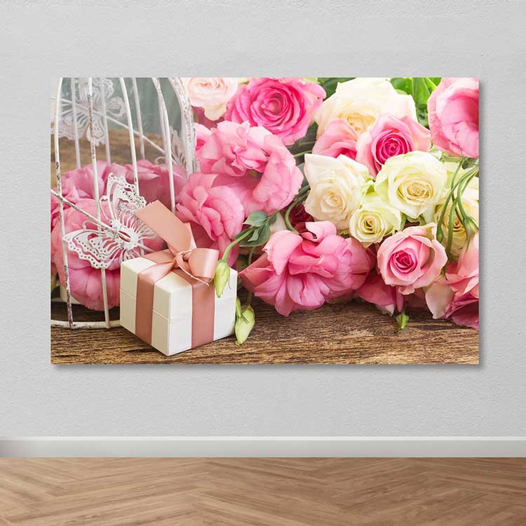 Quadro Decorativo em Tela 100% Canvas Multicolor com Moldura de Madeira (3-4 cm) 100x140 cm