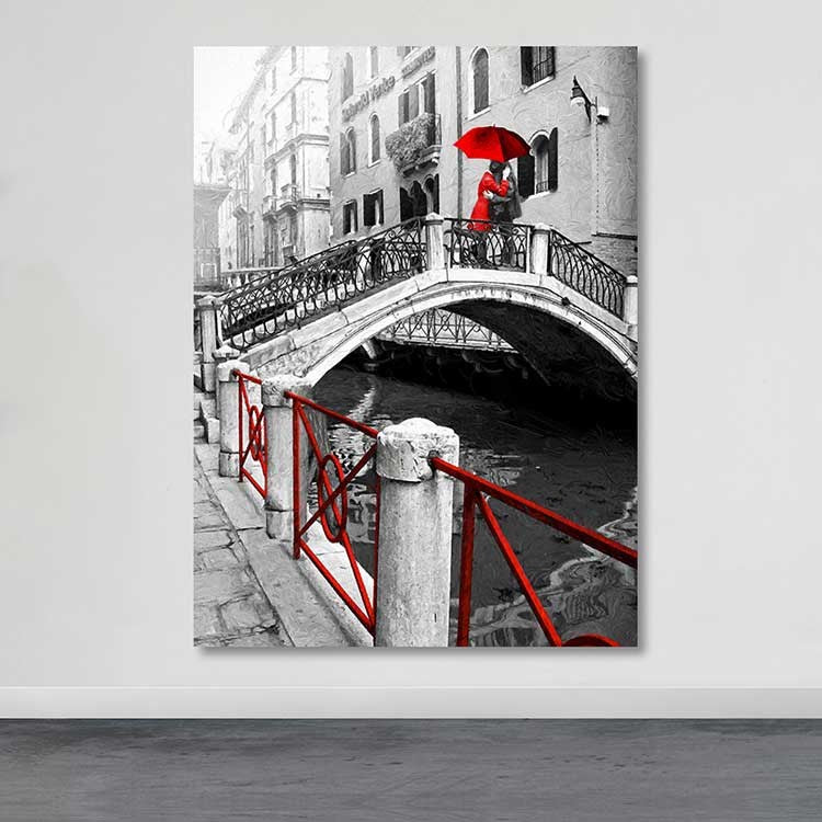 Tela Decorativa Multicolor 100% Canvas com Moldura 100% Madeira (3–4 cm), 100 x 140 cm