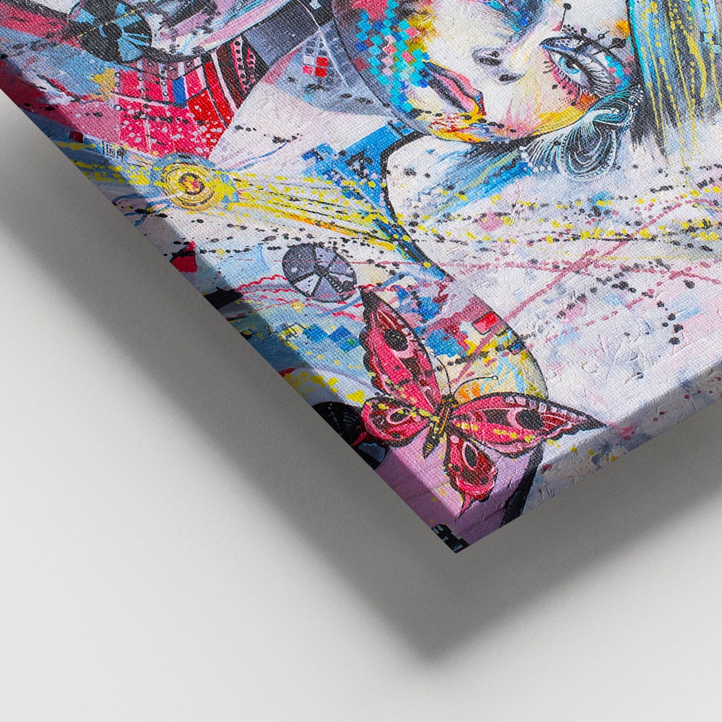 Quadro em Tela Decorativo Multicolor 100x140 cm com Moldura de Madeira (3-4 cm) – 100% Canvas – DEV03124100140