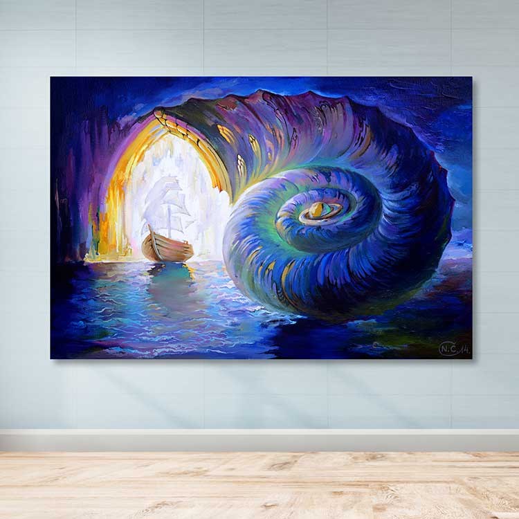 Quadro Decorativo em Tela Multicolor 100 x 140 cm com Moldura de Madeira (3–4 cm)