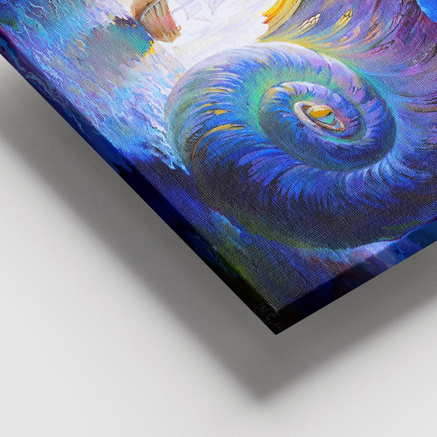 Quadro Decorativo em Tela Multicolor 100 x 140 cm com Moldura de Madeira (3–4 cm)