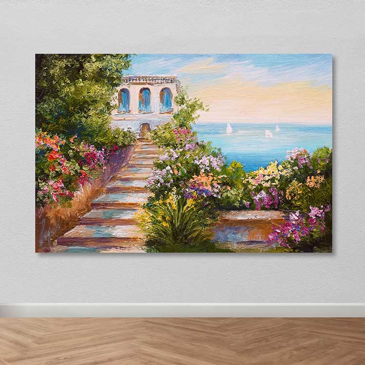 Quadro em Tela Multicolorido 100x140 cm com Moldura de Madeira (3–4 cm) – DEV03133100140