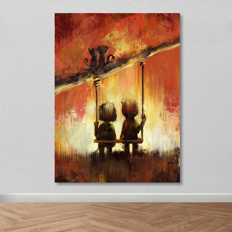 Quadro em Tela Decorativa Multicolor 100% Canvas com Moldura de Madeira (3–4 cm), 100 x 140 cm