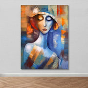 Quadro Decorativo em Tela 100% Canvas Multicolor 100x140 cm com Moldura de Madeira (3–4 cm)