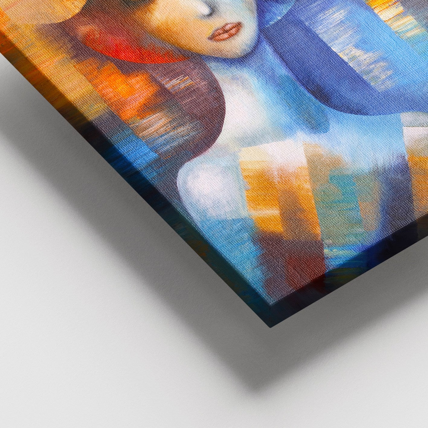 Quadro Decorativo em Tela 100% Canvas Multicolor 100x140 cm com Moldura de Madeira (3–4 cm)