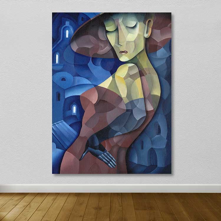 Quadro em Tela Decorativa Multicolor 100x140 cm com Moldura 100% Madeira (3–4 cm)