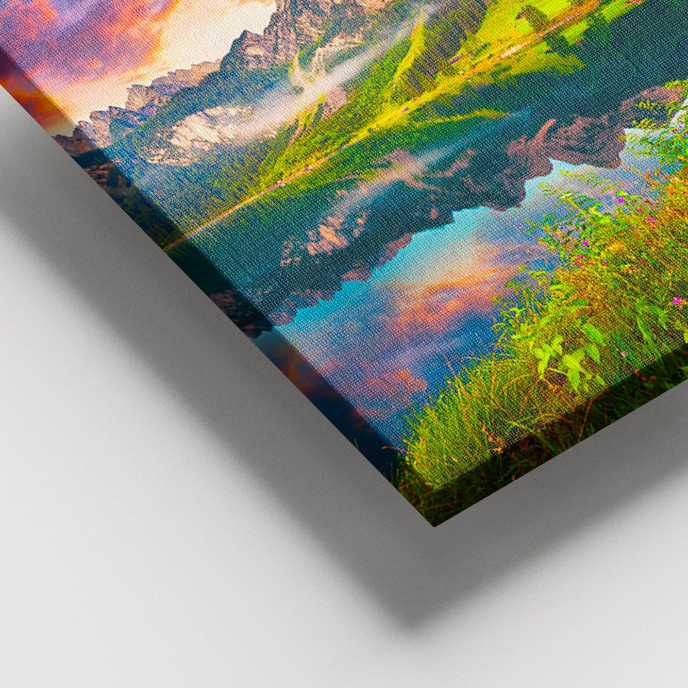 Tela Decorativa em Canvas Multicolor 100x140 cm com Moldura de Madeira (3–4 cm)