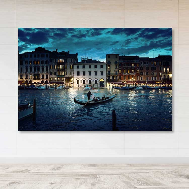 Quadro em Tela Decorativo Multicolorido com Moldura de Madeira 100x140 cm