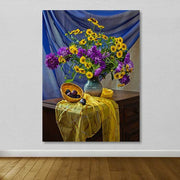 Quadro em Tela Canvas Multicolor 100x140 cm com Moldura de Madeira (3–4 cm)