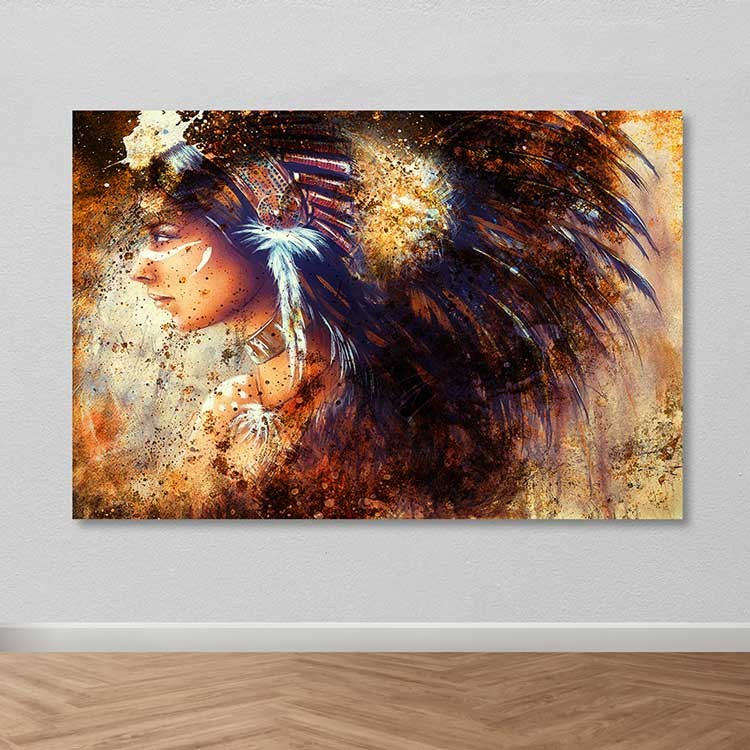 Pintura em Tela Decorativa 100% Canvas com Moldura de Madeira (3–4 cm), 100 x 140 cm – Multicolor