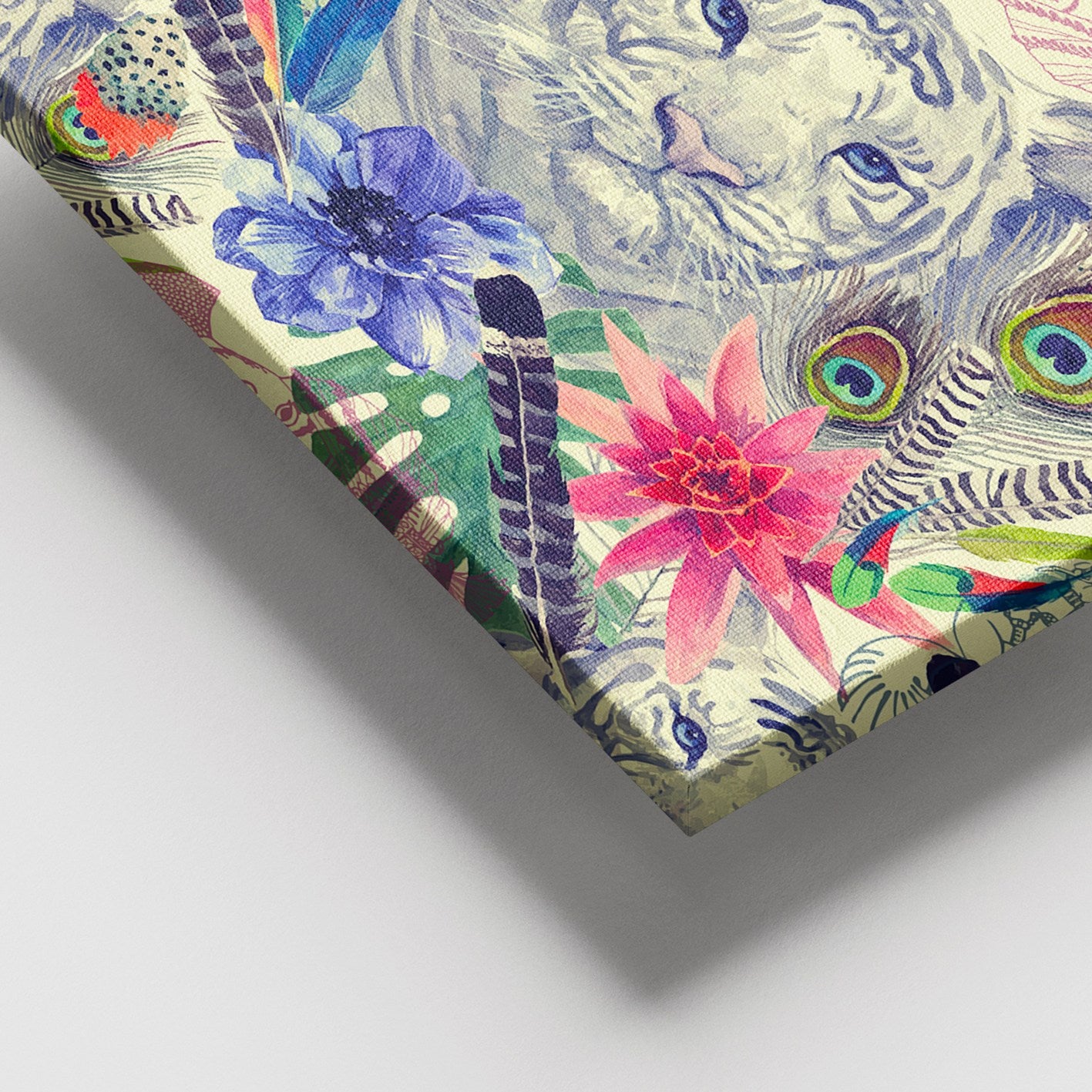 Quadro em Tela 100% Canvas Multicolorido com Moldura de Madeira (3–4 cm) 100x140 cm