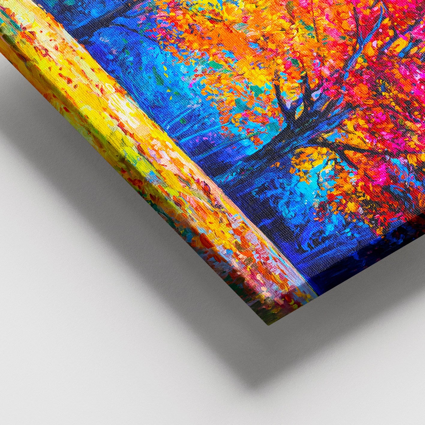 Quadro Decorativo em Tela 100% Canvas Multicolor 100x140 cm com Moldura de Madeira (3-4 cm)