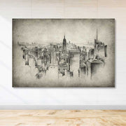 Quadro em Canvas Multicolor 100x140 cm com Moldura de Madeira (3–4 cm)